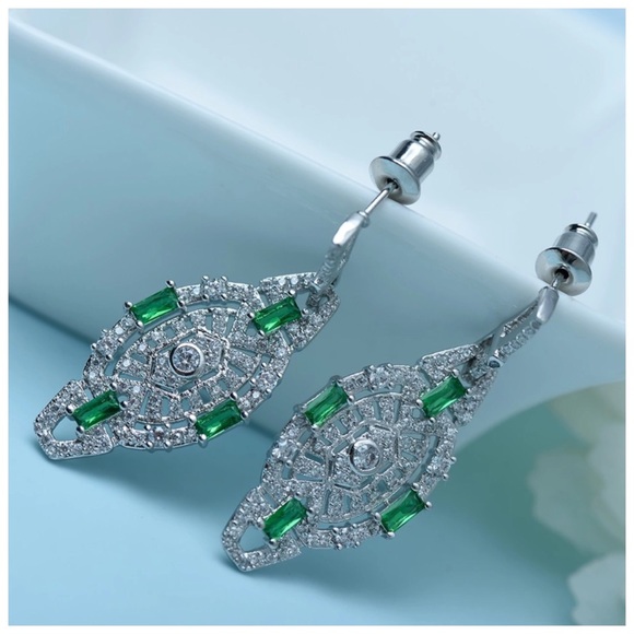 🎁 Swarovski Crystals The Samone Art Deco Earrings - Picture 3 of 6